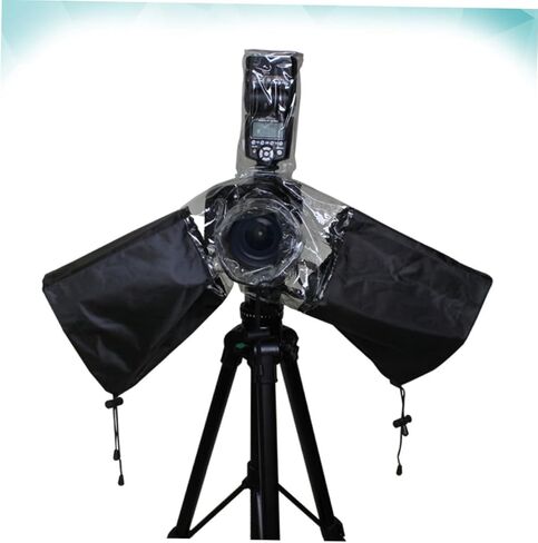 Camera Rain Cover with Drawstring Arm Protector Waterproof Dustproof Camera Protective Cover Black Weatherproof Photography Accessory for Outdoor Shooting in Saudi Arabia