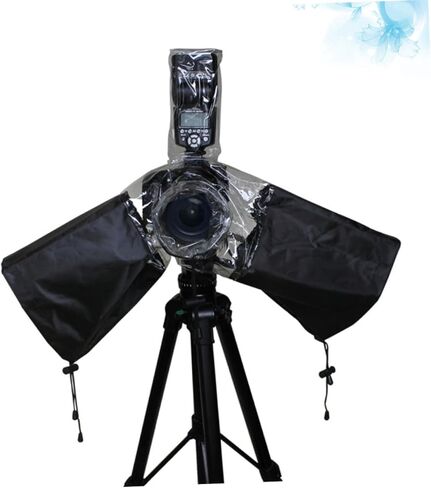 Camera Rain Cover with Drawstring Arm Protector Waterproof Dustproof Camera Protective Cover Black Weatherproof Photography Accessory for Outdoor Shooting in Saudi Arabia