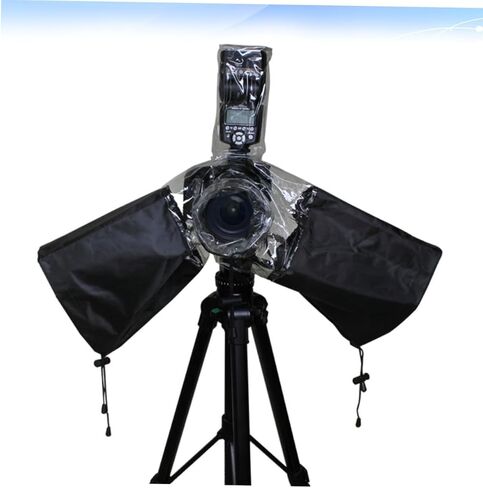 Camera Rain Cover with Drawstring Arm Protector Waterproof Dustproof Camera Protective Cover Black Weatherproof Photography Accessory for Outdoor Shooting in Saudi Arabia