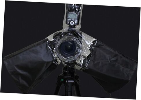 Camera Rain Cover with Drawstring Arm Protector Waterproof Dustproof Camera Protective Cover Black Weatherproof Photography Accessory for Outdoor Shooting in Saudi Arabia