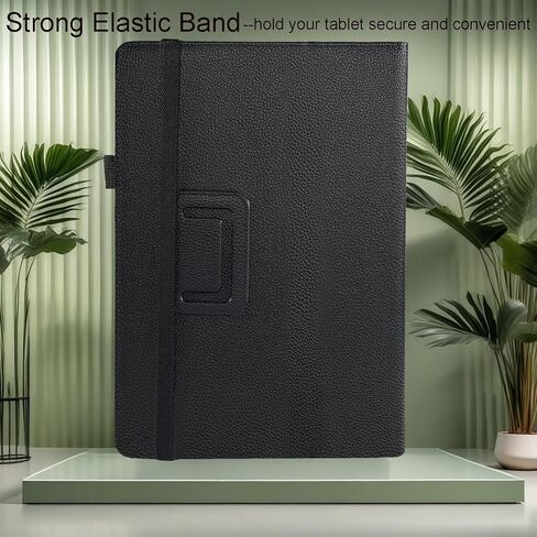 Universal 8 Inch Tablet Case, 9 Inch Android Tablet Case, Bbjjkkz PU Leather Slim Folding Stand Folio Cover with Hand Strap for 8.0-9.0 Inch Tablet, Black in Saudi Arabia