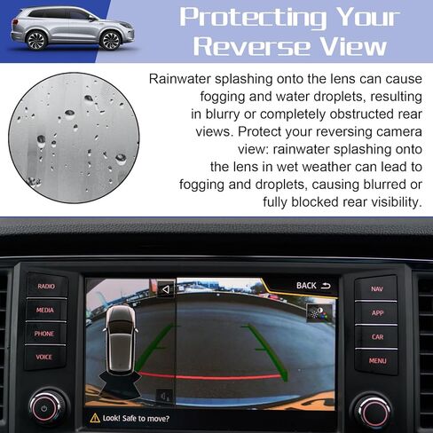 Car Rear View Camera Rain Cover, Backup Camera Rain Shield, Silicone Adhesive Reversing Cameras Protection, Rains Guard for Cars Vehicle Reversing Cams(Black) in Kuwait