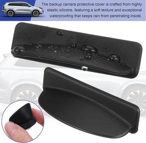 Car Rear View Camera Rain Cover, Backup Camera Rain Shield, Silicone Adhesive Reversing Cameras Protection, Rains Guard for Cars Vehicle Reversing Cams(Black) in Kuwait