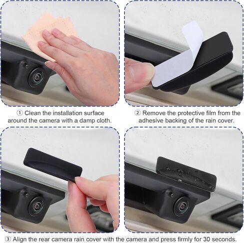 Car Rear View Camera Rain Cover, Backup Camera Rain Shield, Silicone Adhesive Reversing Cameras Protection, Rains Guard for Cars Vehicle Reversing Cams(Black) in Kuwait