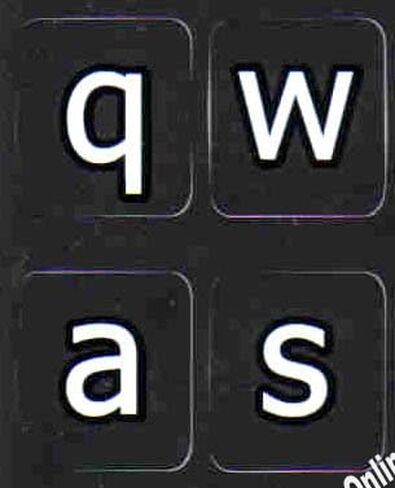 ملصقات لوحة المفاتيح بأحرف كبيرة باللغة الإنجليزية (حافظة صغيرة) خلفية سوداء غير شفافة لجميع أجهزة الكمبيوتر المكتبية والكمبيوتر المحمول in Kuwait
