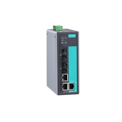 محول إيثرنت MOXA EDS-405A-MM-ST مُدار على مستوى الدخول مع 3 منافذ 10/100BaseT(X)، ومنفذين متعدد الأوضاع 100BaseFX مع موصلات ST، من 0 إلى 60 درجة مئوية درجة حرارة التشغيل in Kuwait