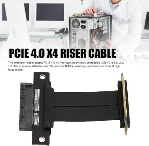 كابل تمديد EBTOOLS PCIe 4.0 X4، كابل تمديد GPU عالي السرعة 8 جيجابت في الثانية مع تصميم 180 درجة ومضاد EMI، لبطاقة صوت RTX 40/30 Series RX7000/RX6000 Series M.2 WiFi (5 سم) in Saudi Arabia