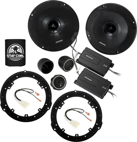مكبرات صوت KICKER مقاس 6.5 بوصة لمجموعة ترقية Ford F-150 2015-2024 - زوج من سلسلة CS مع محولات وحزام، مكون 6 1/2 مكبر صوت للباب الخلفي للسيارة CSS65، 46CSS654 in Kuwait