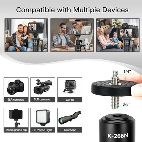 Koolehaoda Camera Monopod, 63" Aluminum Portable Travel Monopod Photography Stick with Phone Stand Walking Stick Handle for Canon, Nikon, Sony, Video Camcorder, DSLR, Easy to Carry in Saudi Arabia