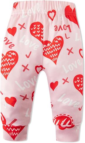 MOMMY'S NEW MAN Valentines Day Baby Girl Daddy is My Valentines Outfits Ruffle Tunic Drees Heart Print Pants in Saudi Arabia