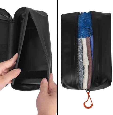 الحقيبة التكتيكية المقاومة للماء - حقيبة MOLLE Pouch Gear مع سحاب متصل بلوحة MOLLE للمشي لمسافات طويلة والسفر والطرق الوعرة in Kuwait