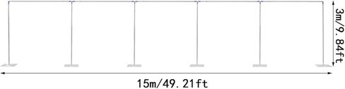 حامل خلفية الزفاف مقاس 9.84 × 49.21 قدمًا، حامل زهور الزفاف المعدني القائم بذاته، دعم تزيين الزفاف الرومانسي في الهواء الطلق للداخلية، وتزيين جدار الزهور وأحداث الحفلات in Kuwait