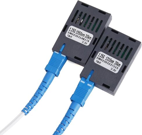 زوج 1x9 1.25G وحدات إرسال واستقبال الألياف البصرية جيجابت SC وضع واحد 1310nm / 1550nm (20KM) in Kuwait