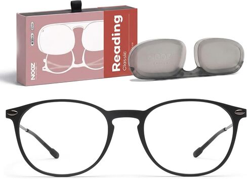 NOOZ Optics - Reading Glasses - Slim & Lightweight (5g) - Presbyopia Readers for Women & Men with Compact Case -Oval in Saudi Arabia