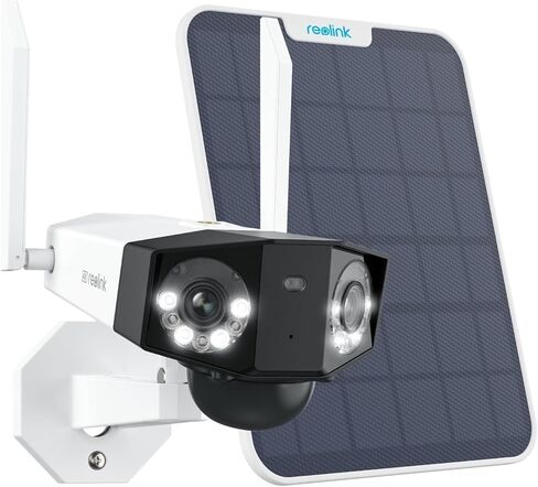 REOLINK 4K Dual Lens 4G LTE Cellular Security Camera Wireless Outdoor+64GB SD Card, 8MP 180° Wide Angle, Sim Card Included, Continuous Solar Powered, Color Night Vision, 2 Way Talk, Duo 2 LTE Kit in Saudi Arabia