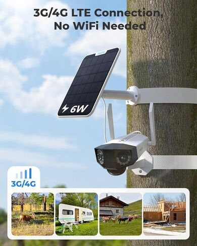 REOLINK 4K Dual Lens 4G LTE Cellular Security Camera Wireless Outdoor+64GB SD Card, 8MP 180° Wide Angle, Sim Card Included, Continuous Solar Powered, Color Night Vision, 2 Way Talk, Duo 2 LTE Kit in Saudi Arabia