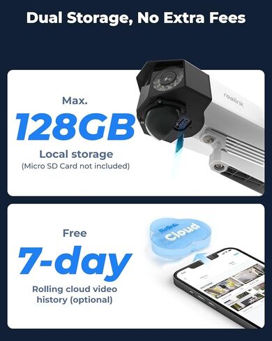 REOLINK 4K Dual Lens 4G LTE Cellular Security Camera Wireless Outdoor+64GB SD Card, 8MP 180° Wide Angle, Sim Card Included, Continuous Solar Powered, Color Night Vision, 2 Way Talk, Duo 2 LTE Kit in Saudi Arabia