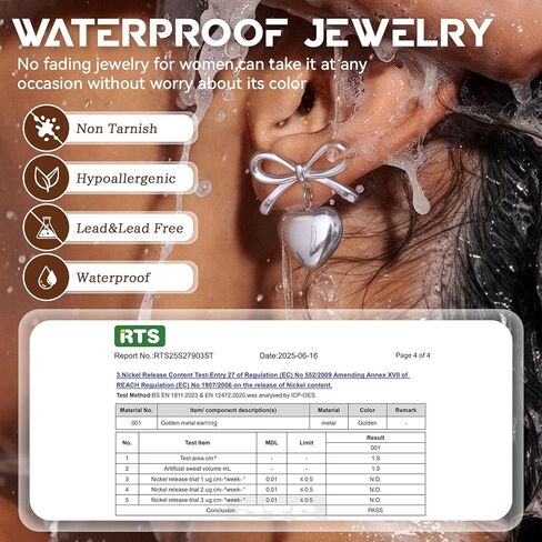 أقراط متدلية من فولبوب مضادة للحساسية للنساء، أقراط مطلية بالذهب عيار 18 قيراط أقراط على شكل قلب وأقراط ذهبية متدلية أقراط مسمارية خلفية للنساء هدايا مجوهرات غير مشوهة لها in Kuwait