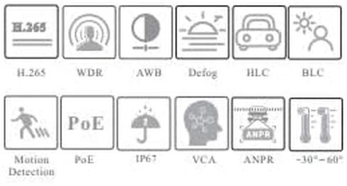 تيتانيوم - IP-5IR4A3B4-MZ-LR - كاميرا شبكية بدقة 4 ميجابكسل عالية الدقة للتعرف على لوحة الترخيص مع عدسة آلية، نهار/ليل حقيقي، تحليلات ذكية in Kuwait
