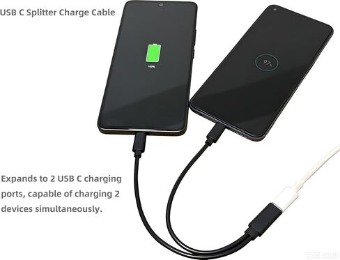 2Pack USB C Splitter 1 in 2 Out USBC Power Charging Y Cable 7.9 Inch (Charge Only/No Data) in Saudi Arabia