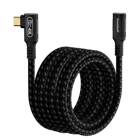 1m 90-Degree Right Angle USB-C Extension Cable, 20Gbps SuperSpeed & 240W PD Fast Charging, 4K@60Hz video,Nylon Braided USB 3.2 Gen 2 Male to Female Extender for Laptop, M_acBook, Monitor, Phone in Saudi Arabia