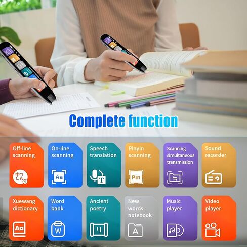 قلم مترجم المسح الضوئي، قلم قارئ المسح الرقمي الذكي لعسر القراءة، قلم ترجمة الصور متعدد الوظائف مع شاشة لمس 3.71 بوصة، RT غير متصل 10 لغات المسح الضوئي in Saudi Arabia