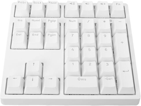 لوحة أرقام ميكانيكية سلكية USB من EBTOOLS، 34 مفتاحًا بإضاءة خلفية RGB باللون الأزرق مع تخطيط مفتاح خطوة الدرج وتصميم إمالة 15 درجة، لنظام تشغيل الكمبيوتر المحمول (أبيض) in Saudi Arabia