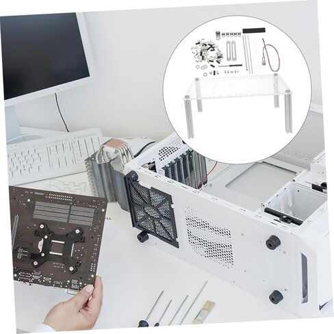 NUOBESTY 1Set Open Air Computer Case Transparent Design for Optimal Airflow Sturdy and Construction Compatible with Matx Motherboards for PC Testing and Cooling in Kuwait
