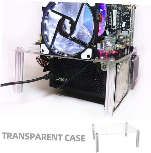 NUOBESTY 1Set Open Air Computer Case Transparent Design for Optimal Airflow Sturdy and Construction Compatible with Matx Motherboards for PC Testing and Cooling in Kuwait