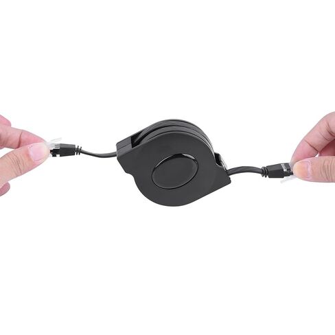 كابل إيثرنت CAT6 قابل للسحب من HANYAUKU، كابل توصيل الإنترنت RJ45 LAN عالي السرعة، سلك كابل شبكة قابل للتعديل لجهاز التوجيه المودم، الكمبيوتر الشخصي، Mac، الكمبيوتر المحمول (2 متر/6.6 قدم) in Kuwait