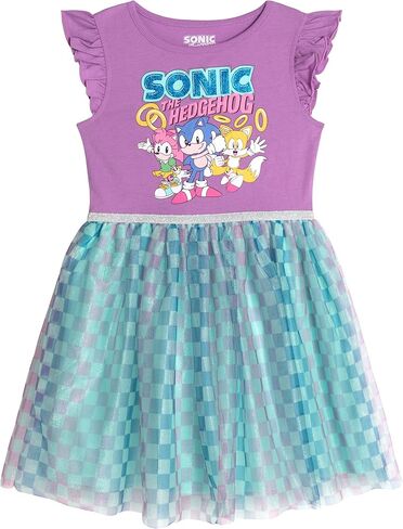 فستان SEGA Sonic The Hedgehog Girls French Terry Skater من الأطفال الصغار إلى الأطفال الكبار in Kuwait