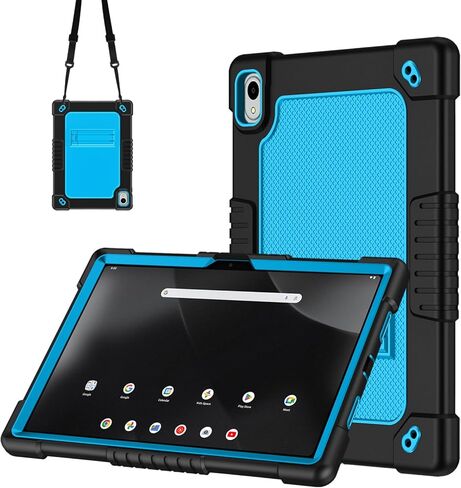 Compatible with Walmart Onn.11 Tablet Pro Case 2024 (Model:100146660) Silicone Hard Back Hybrid Cover Built in Kickstand Shoulder Strap Kids Case for Onn 11 Tablet Pro 11 inch (BlackBlue) in Saudi Arabia