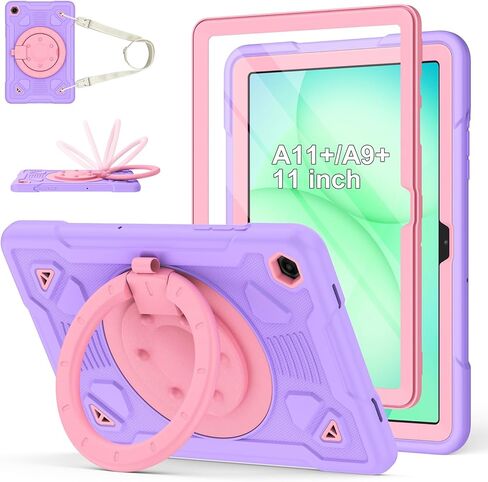 حافظة لهاتف Samsung Galaxy Tab A11 Plus/A9 Plus مع واقي شاشة/ حامل دوار 360 درجة/حزام كتف غطاء متين لكامل الجسم لجهاز Galaxy Tab A11+ Plus/A9+ Plus 11 بوصة إصدار 2025/2023 in Kuwait