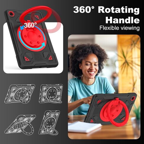 for Samsung Galaxy Tab A11 Plus/A9 Plus case with Screen Protector/ 360° Rotating Stand/Shoulder Strap Full Body Rugged Cover for Galaxy Tab A11+ Plus/A9+ Plus 11 inch 2025/2023 Released in Saudi Arabia