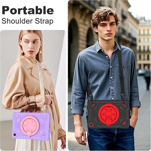 for Samsung Galaxy Tab A11 Plus/A9 Plus case with Screen Protector/ 360° Rotating Stand/Shoulder Strap Full Body Rugged Cover for Galaxy Tab A11+ Plus/A9+ Plus 11 inch 2025/2023 Released in Saudi Arabia
