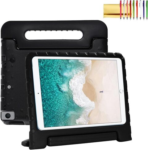 Dteck Kids Case for iPad 10.2 - Shockproof Rugged EVA Handle Stand Child Proof Case for iPad 9/8/7 Generation, Black in Kuwait