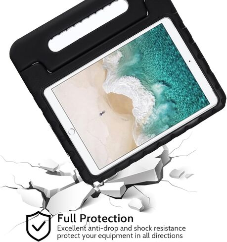 Dteck Kids Case for iPad 10.2 - Shockproof Rugged EVA Handle Stand Child Proof Case for iPad 9/8/7 Generation, Black in Kuwait