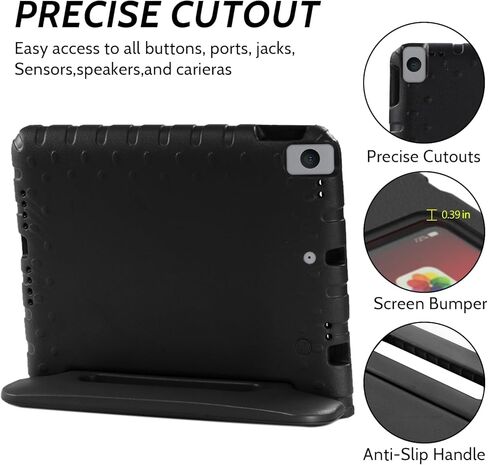 Dteck Kids Case for iPad 10.2 - Shockproof Rugged EVA Handle Stand Child Proof Case for iPad 9/8/7 Generation, Black in Kuwait