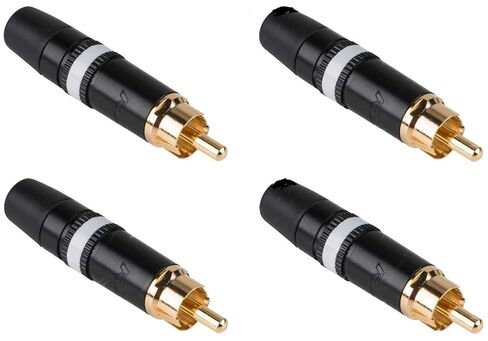 ريان (4 Neutrik NYS373-9 RCA Male Phono Plug أسود - اتصالات ذهبية - حلقة بيضاء in Saudi Arabia