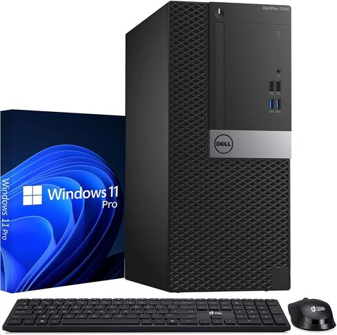 كمبيوتر مكتبي Dell Optiplex 7040 Mini Tower - Intel Core i5-6500 الجيل السادس 3.2 جيجا هرتز - ذاكرة وصول عشوائي DDR4 سعة 16 جيجابايت - SSD 1 تيرابايت - لوحة مفاتيح وماوس لاسلكيين - WiFi - كمبيوتر مكتبي ومنزلي - Window 11 Pro (متجدد) in Kuwait