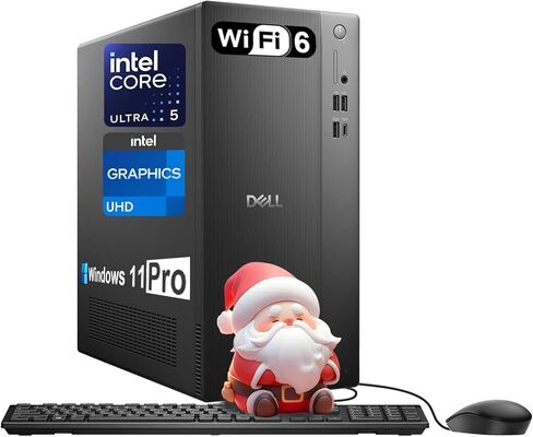 Dell ECT1250 Tower Desktop - Intel 10-Core Ultra 5 225(Up to 4.9GHz), 64GB DDR5 RAM, 2TB SSD, Intel UHD Graphics, Wi-Fi 6 & Bluetooth 5.4, Win11 Pro, HDMI, w/Wired Keyboard & Mouse in Saudi Arabia