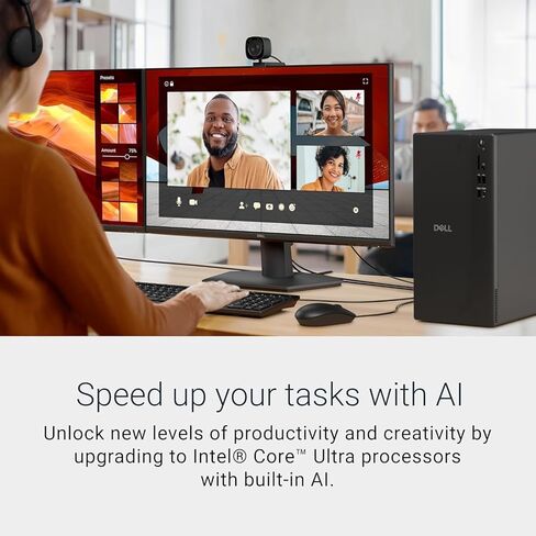 Dell ECT1250 Tower Desktop - Intel 10-Core Ultra 5 225(Up to 4.9GHz), 64GB DDR5 RAM, 2TB SSD, Intel UHD Graphics, Wi-Fi 6 & Bluetooth 5.4, Win11 Pro, HDMI, w/Wired Keyboard & Mouse in Saudi Arabia