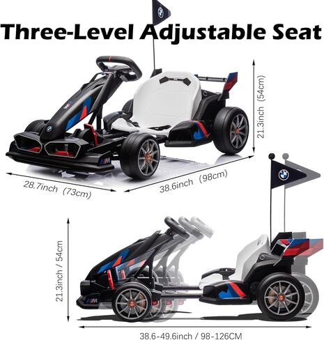 36V Electric Go Kart for Kids ، Drift Racing Go Kart ، BMW المرخصة 7.5 ميل في الساعة الكهربائية Go Kart مع دواسة سباق الانجراف ، ومقعد قابل للتعديل ، وأضواء LED ، و 600 واط محرك قوي للأطفال الذين تتراوح أعمارهم بين 6 سنوات ، والأزرق ، in Saudi Arabia