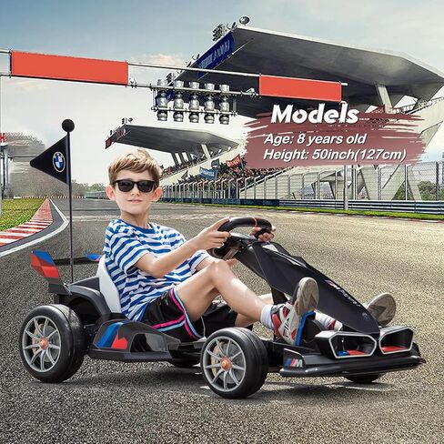 36V Electric Go Kart for Kids ، Drift Racing Go Kart ، BMW المرخصة 7.5 ميل في الساعة الكهربائية Go Kart مع دواسة سباق الانجراف ، ومقعد قابل للتعديل ، وأضواء LED ، و 600 واط محرك قوي للأطفال الذين تتراوح أعمارهم بين 6 سنوات ، والأزرق ، in Saudi Arabia