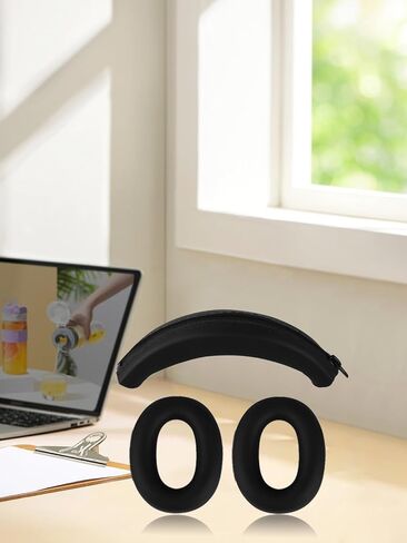 حافظة من السيليكون لسماعات الرأس Edifier W800BT Pro، غطاء وسادة أذن صديق للبشرة FJIASTB قابل للغسل (أسود) in Kuwait