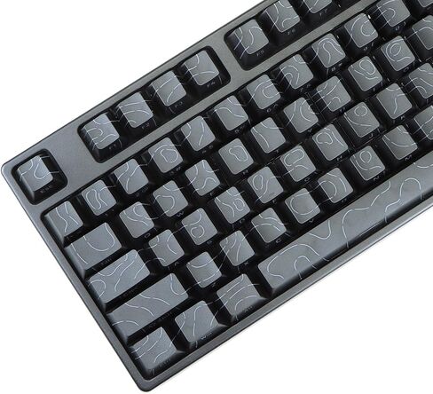 MOLGRIA Contour Line Keycaps, 98 Set Custom PBT Cherry Profile Double-Shot Light Shine-Through Key Caps with South-face Print for 61/68/75/87/98 Mechanical Gaming Keyboard ANSI Layout(White) in Saudi Arabia