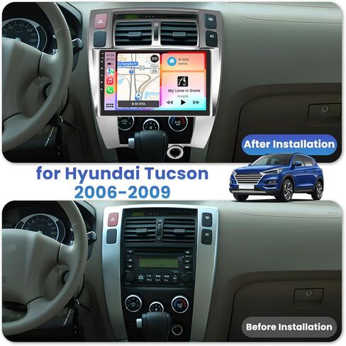 Inefala[2+64GB] Android 15 Car Radio for Hyundai Tucson 2006-2009 with Wireless Carplay Android Auto, 10.1 Inch HD Touchscreen Car Stereo with GPS WiFi Bluetooth FM/RDS EQ SWC 26UI Backup Camera MIC in Saudi Arabia