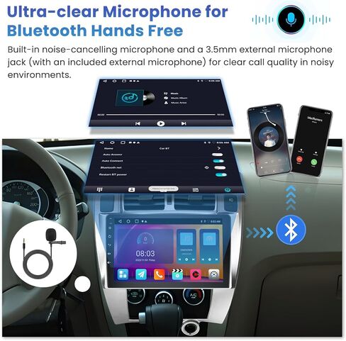 Inefala[2+64GB] Android 15 Car Radio for Hyundai Tucson 2006-2009 with Wireless Carplay Android Auto, 10.1 Inch HD Touchscreen Car Stereo with GPS WiFi Bluetooth FM/RDS EQ SWC 26UI Backup Camera MIC in Saudi Arabia