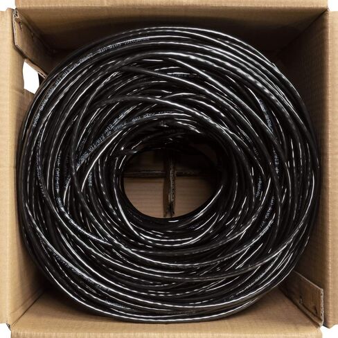 NavePoint Cat6 (CCA)، 500 قدم، أسود، كابل إيثرنت صلب، 550 ميجاهرتز، 23AWG 4 أزواج، زوج ملتوي غير محمي (UTP) 10 عبوات in Kuwait