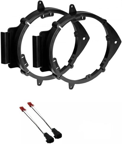 6.5" 6.75" Rear Door Car Speaker Install Mount Plates w/Wire Connectors -Made for Some Chevrolet GMC: 2015-2024 Colorado, 2015-2024 Silverado 1500, 2015-2020 Suburban, 2015-2024 Tahoe + More in Saudi Arabia